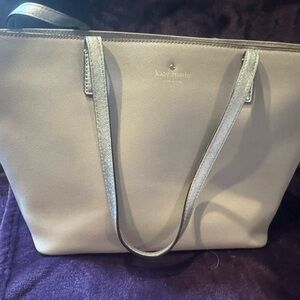 Kate Spade Cream Leather Tote Structured Design